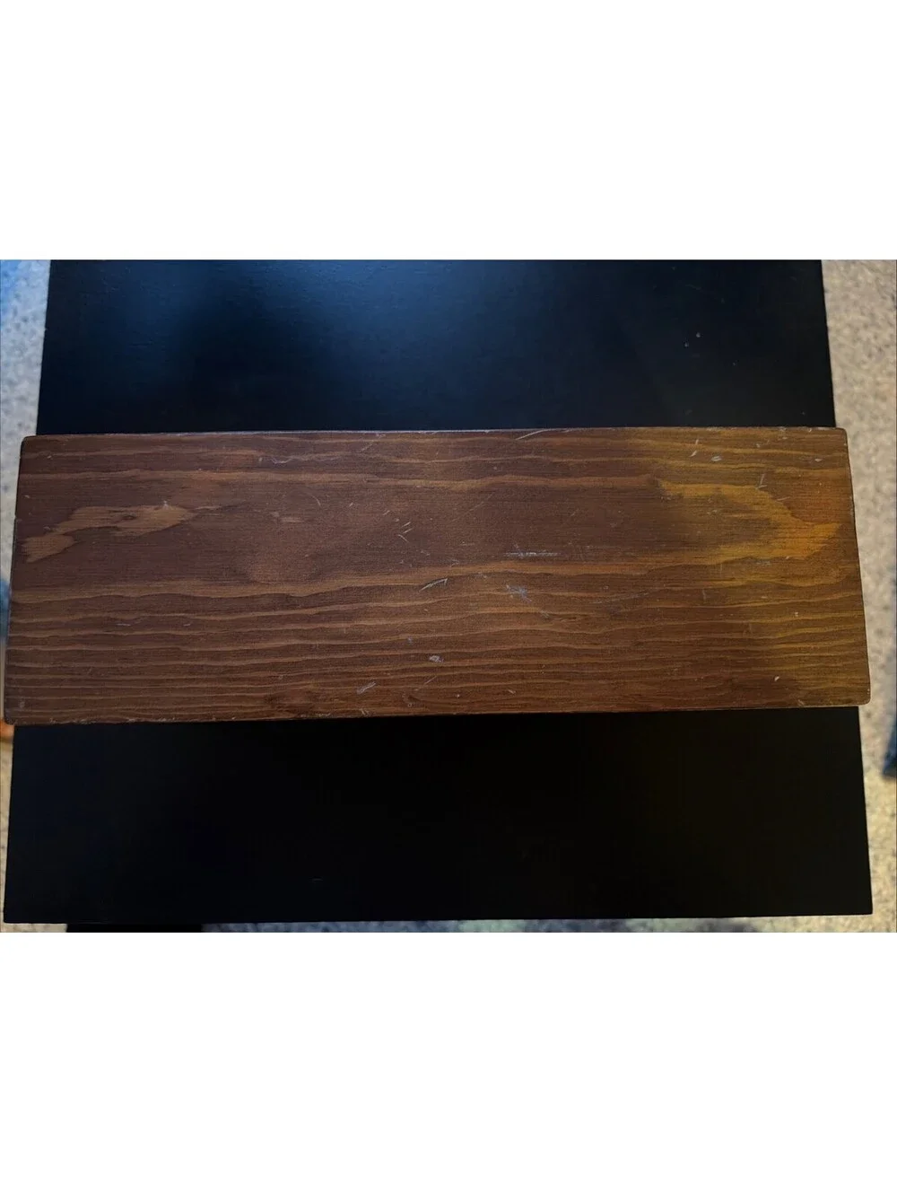 Vintage Hand Carved Wooden Recipe Box 11.5 x 4 x 4.5